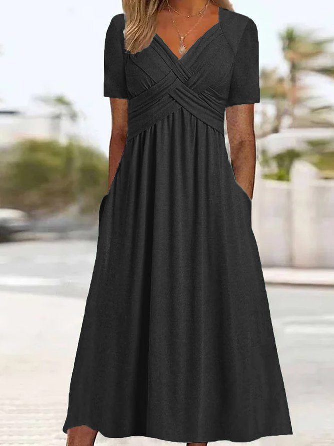 🔥🔥【50% REDUCERE】🔥🔥👗【S-3XL】Rochii casual simple, modă, unicolor, noi pentru primăvară și vară 2025_3964841