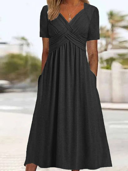 🔥🔥【50% REDUCERE】🔥🔥👗【S-3XL】Rochii casual simple, modă, unicolor, noi pentru primăvară și vară 2025_3964841
