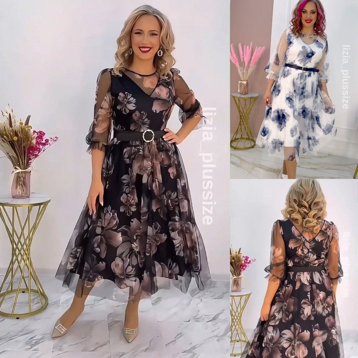 🌸💥【Časově omezená sleva】【S-5XL】Nové elegantní šaty s potiskem-Z