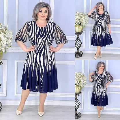 💙🌸【S-5XL】Új elegáns ünnepi ruha nagy méretben-U