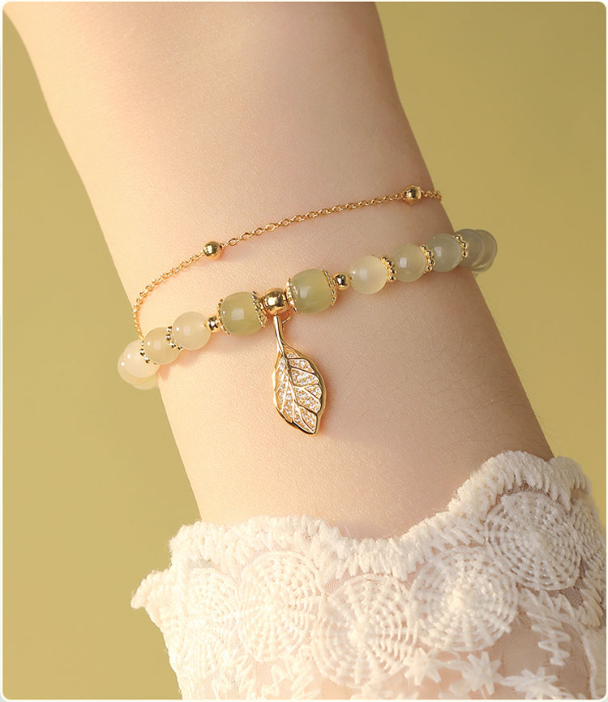 ✨🔥【Compra uno y llévate otro gratis】2 pulseras de oro de 14K con jade Hetiano-E