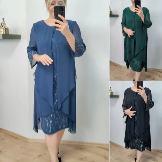 🍂【S-5XL】👗2025 Wiosna Nowa Moda Szyfonowa Sukienka