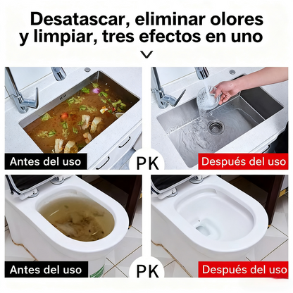 🛁💦【Compra 1 y llévate 1 gratis】🌟Limpiador de fregaderos y desagües: espuma de alta densidad a partir de extractos y enzimas en descomposición.-E
