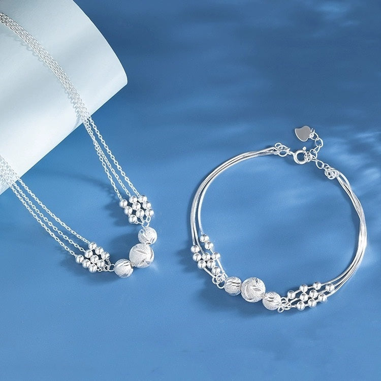 🔥【Compra uno, llévate otro gratis】🔥✨Collar ligero y lujoso + pulsera de cuentas de la suerte-E
