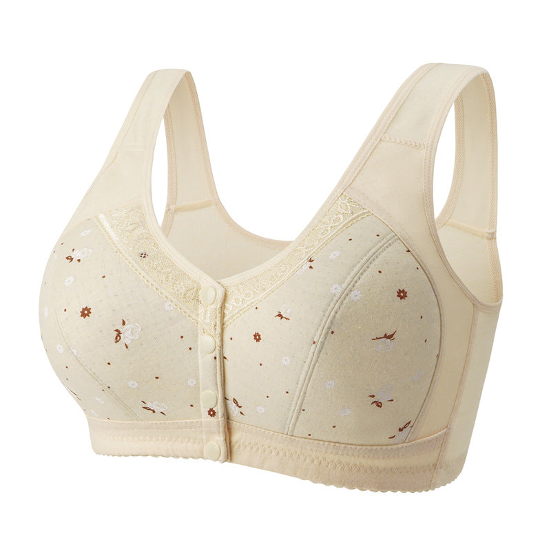 💕💕【Juego de 2 piezas】Sujetador con botón frontal de encaje de gran tamaño mejorado y cómodo.-E