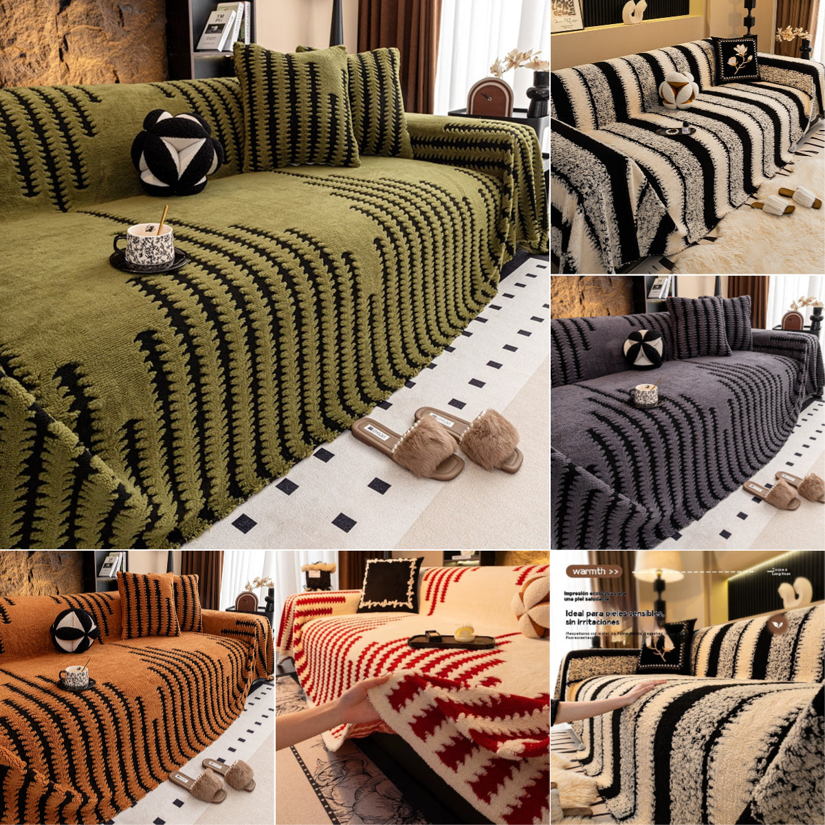 🛋️🎉 funda de sofá suave y antideslizante de felpa🍂【180*130cm】【180*150cm】