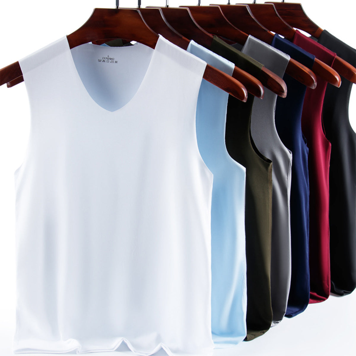 ✅Set de 6 maiouri casual barbati Ice Silk, usor de asortat cu orice tinuta, potrivite pentru purtarea de zi cu zi. ✅ Ușoare, respirabile și cu uscare rapidă.