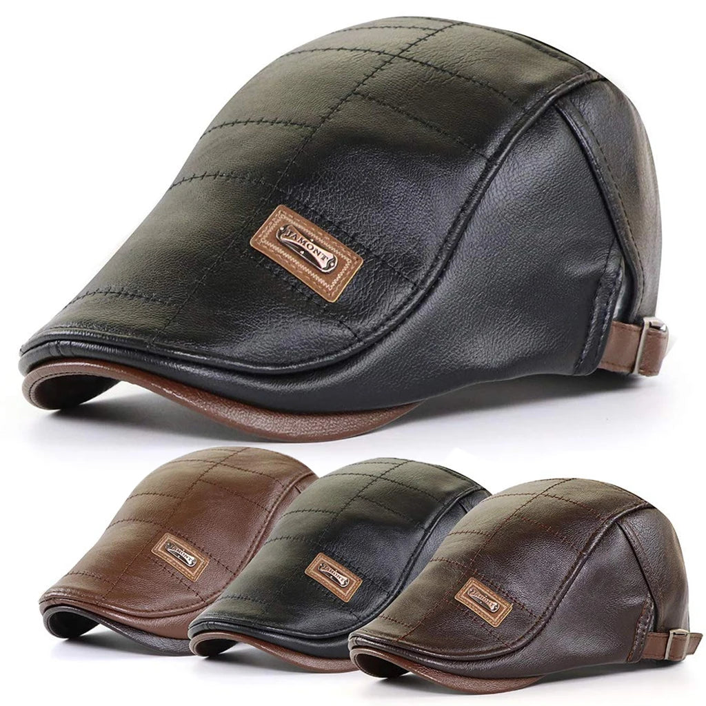 🧢【Compra 1 y obten 1 gratis】🔥 Boina de cuero vintage de primera calidad-E