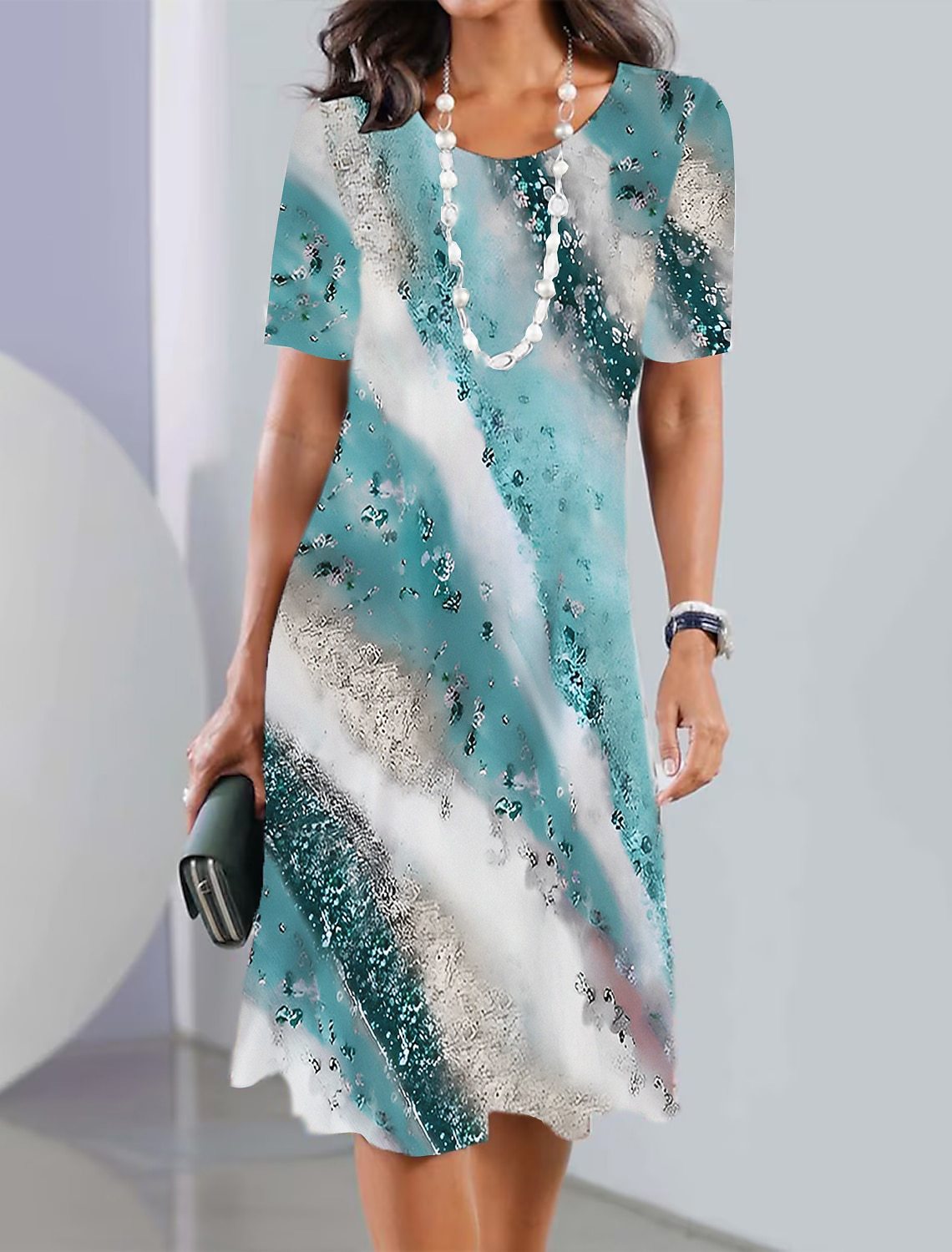 👗【XS-5XL】2026 sexy dámské šaty s kulatým výstřihem-Z