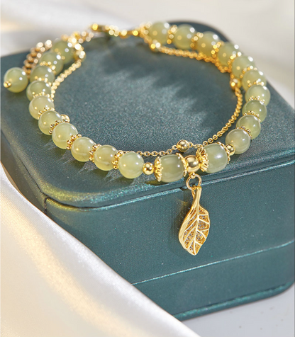 ✨🔥【Compra uno y llévate otro gratis】2 pulseras de oro de 14K con jade Hetiano-E