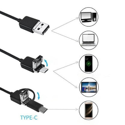(Typ-C, USB, Micro USB) endoskop tri v jednom 【3,5M】-K