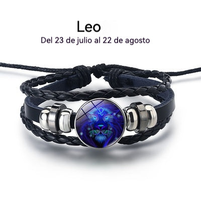 【Kup 1, a 1 dostaniesz gratis】🌙Bransoletka ze znakiem zodiaku – Skórzana pleciona bransoletka ochronna – Przyciągaj szczęście i dobrobyt