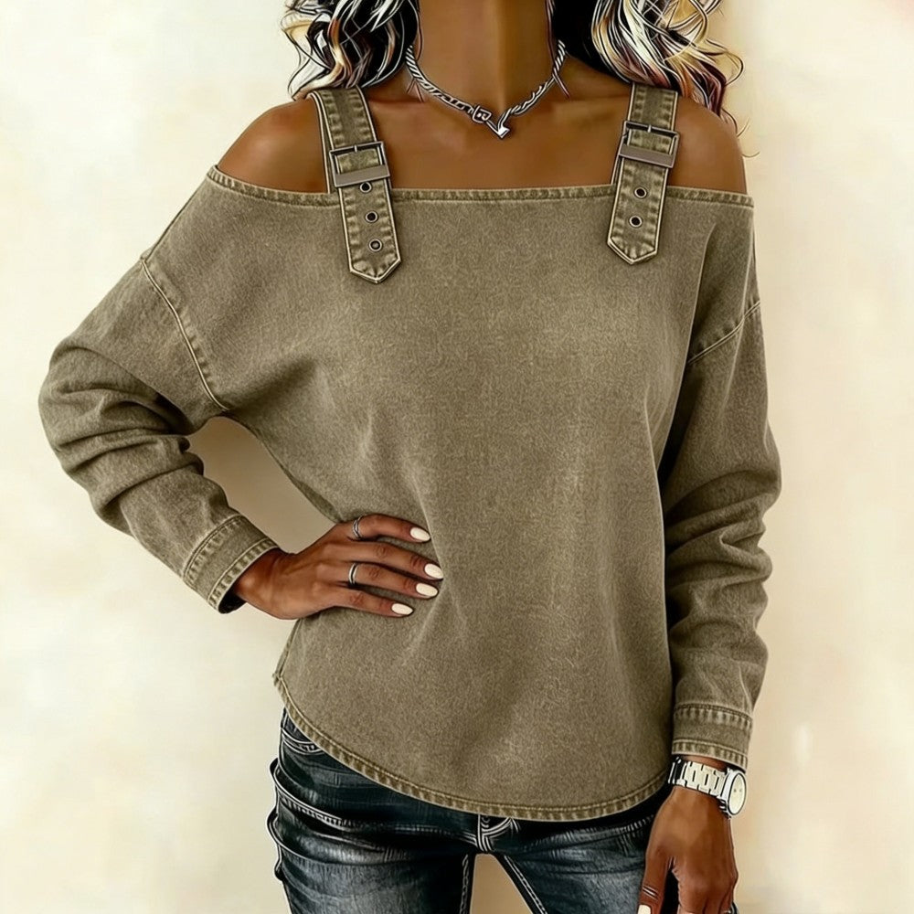 👕【S-3XL】Dámský ležérní top s rovnými rameny, stylový a snadno kombinovatelný, s ramínky-Z
