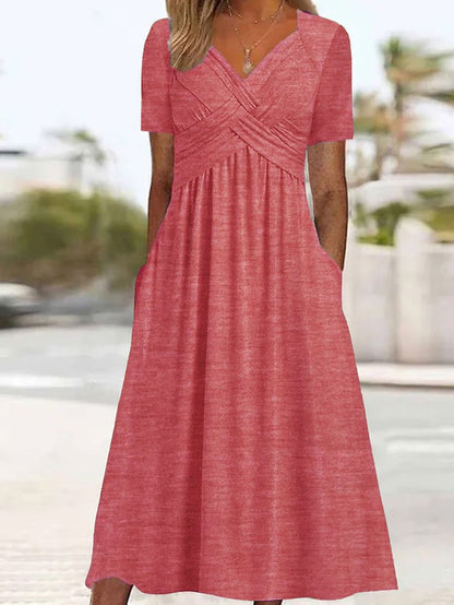 🔥🔥【50% REDUCERE】🔥🔥👗【S-3XL】Rochii casual simple, modă, unicolor, noi pentru primăvară și vară 2025_3964841