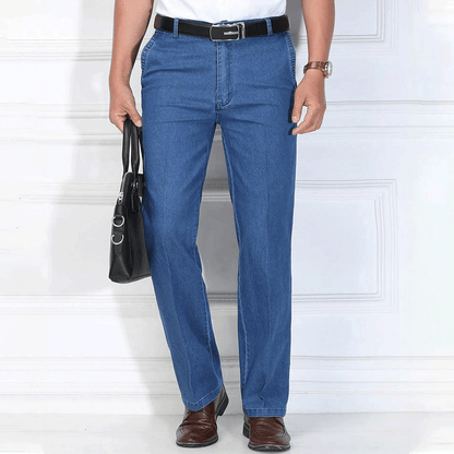 🙋‍♂️👖2025 noi blugi pentru bărbați cu talie înaltă, elastic, respirabili