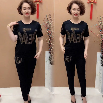 Cumpără 1, primești 1 gratis 💥 Lichidare de stoc 💥 Set de damă cu top și pantaloni cu mânecă scurtă【M-4XL】