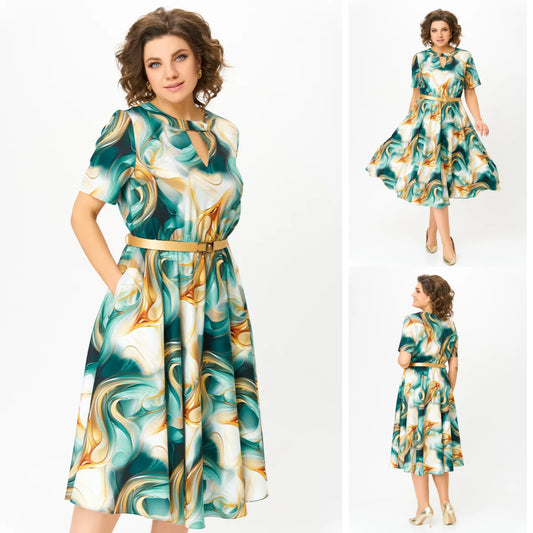 💥【S-5XL】Rochie largi din sifon de marime mare | Confortabil și respirabil, foarte potrivit pentru vară