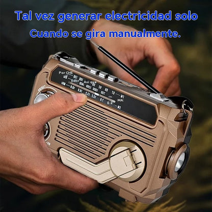 🏕️【Autenticidad garantizada】Linterna portátil con radio AM multifunción-E