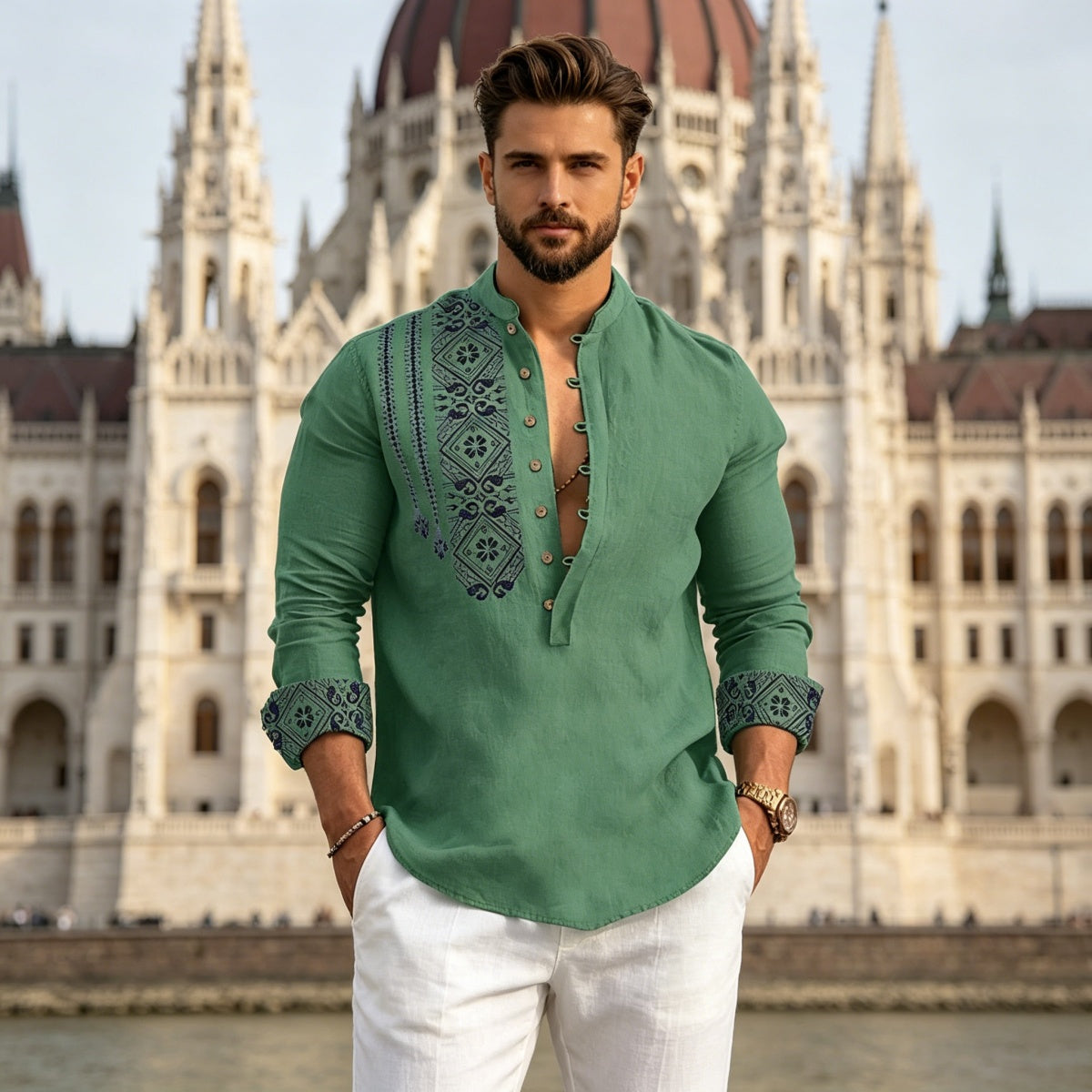 【S-3XL】Férfi nyári ing – hajtókás, rövid ujjú, kényelmes és stílusos ☀️👔-U
