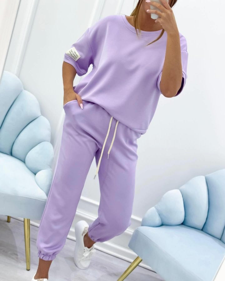 ⏳ Časově omezená nabídka! ⏰【S-5XL】Dámský ležérní set s jednolitým topem a kalhotami-Z