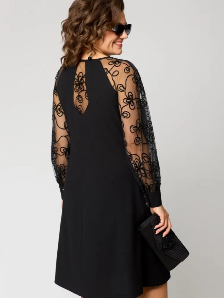 👗 Ograničena ponuda 39% popusta ❤️【S-5XL】2026. novi model haljine s čipkastim rukavima od 100% pamuka, topla i udobna-H