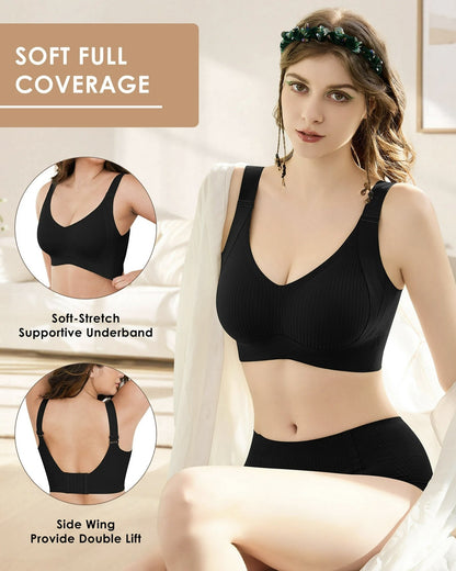 😍【Paquete de 4】Sujetador inalámbrico de una pieza para mujer❤️【40-95 kg】-E