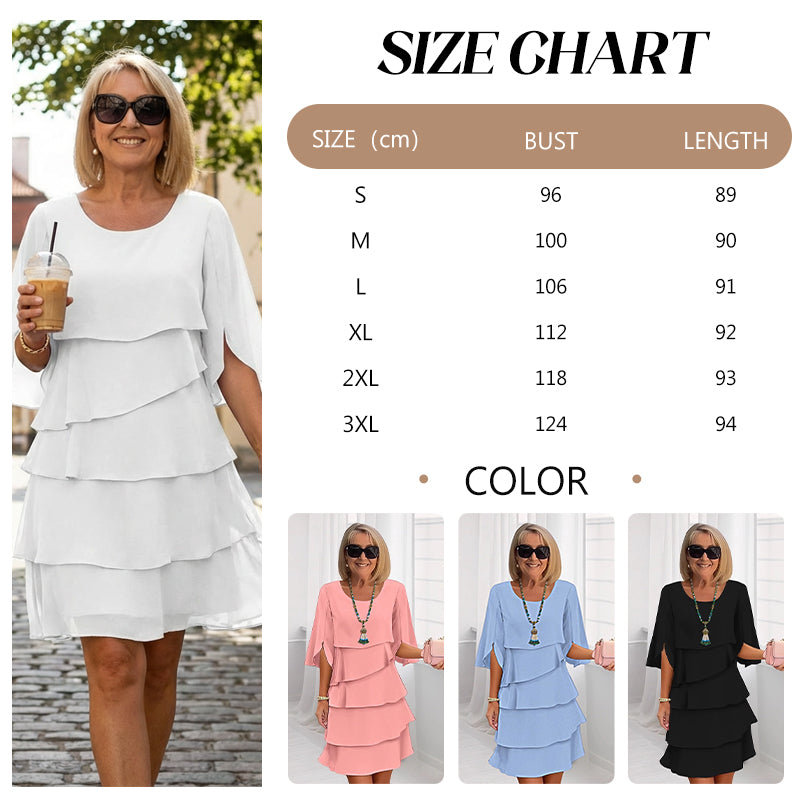 💃【S-3XL】🎁Elegantní vrstvené šaty s volánkovými rukávy – bez námahy vytvořte stylový vzhled vhodný pro všechny příležitosti💃-Z