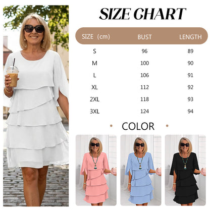 💃【S-3XL】🎁Elegantní vrstvené šaty s volánkovými rukávy – bez námahy vytvořte stylový vzhled vhodný pro všechny příležitosti💃-Z