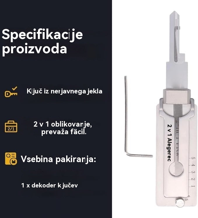 🔐Posebna razprodaja tega tedna🔑 - 49 % popusta🔥Dekoder ključev iz nerjavečega jekla-L