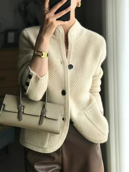 【S-2XL】Elegante cárdigan francés de cachemira retro-E