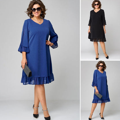 🔥✨️【S-5XL】⛄💃2025 Jesień/Zima Nowa Modna Wysokiej Jakości Elegancka Wygodna Sukienka w Jednolitym Kolorze