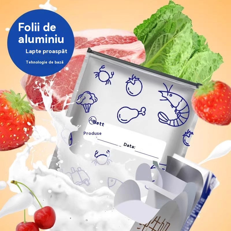 🔥🔥Un total de 120 de pungi antibacteriene din folie de aluminiu, super ușor de utilizat, pentru păstrarea prospețimii.