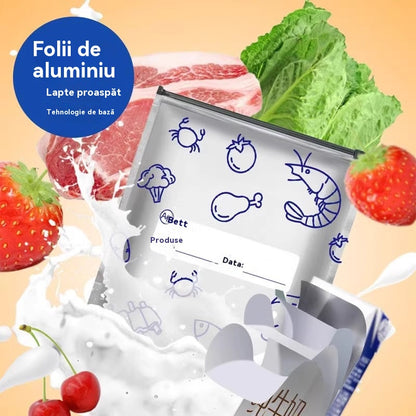 🔥🔥Un total de 120 de pungi antibacteriene din folie de aluminiu, super ușor de utilizat, pentru păstrarea prospețimii.