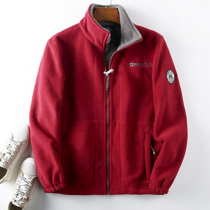 【S-3XL】 Pánska silná zamatová fleecová bunda, jeseň a zima, teplá, ľahká, veľká veľkosť-K