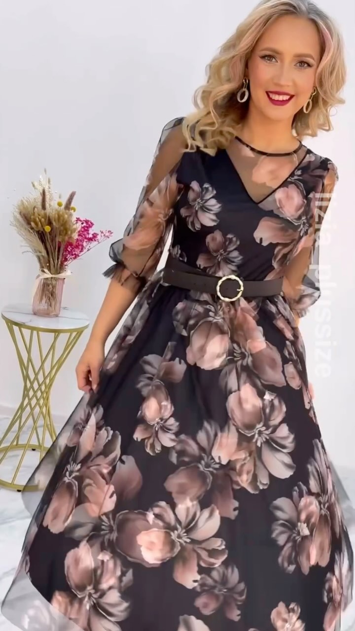 🌸💥【Časově omezená sleva】【S-5XL】Nové elegantní šaty s potiskem-Z