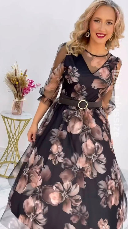 🌸💥【Časově omezená sleva】【S-5XL】Nové elegantní šaty s potiskem-Z