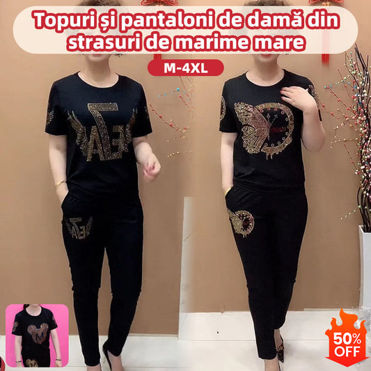 Cumpără 1, primești 1 gratis 💥 Lichidare de stoc 💥 Set de damă cu top și pantaloni cu mânecă scurtă【M-4XL】