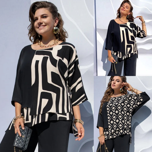 【S-5XL】❤️2024 nouă cămașă elegantă de damă cu gât rotund