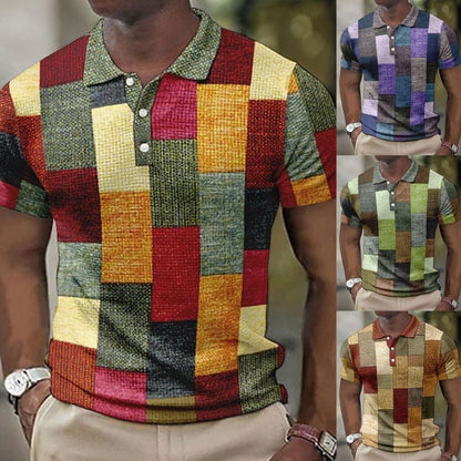 💥👕【S-5XL】2025 Camasa POLO casual pentru barbati cu model geometric