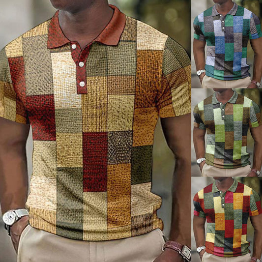 💥👕【S-5XL】2025 Camasa POLO casual pentru barbati cu model geometric