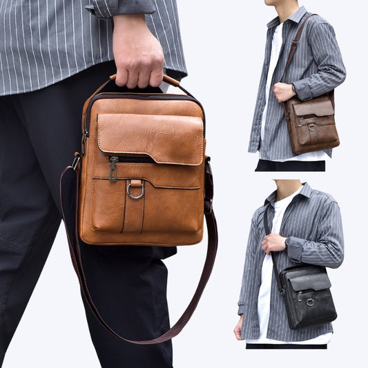 🔥Nueva promoción 👜 Bolsa moderna y casual de cuero para hombre, gran capacidad-E