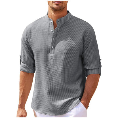 🔥【S–5XL】Férfi légáteresztő pamut-len ing – kényelmes, könnyű és bő szabású-U