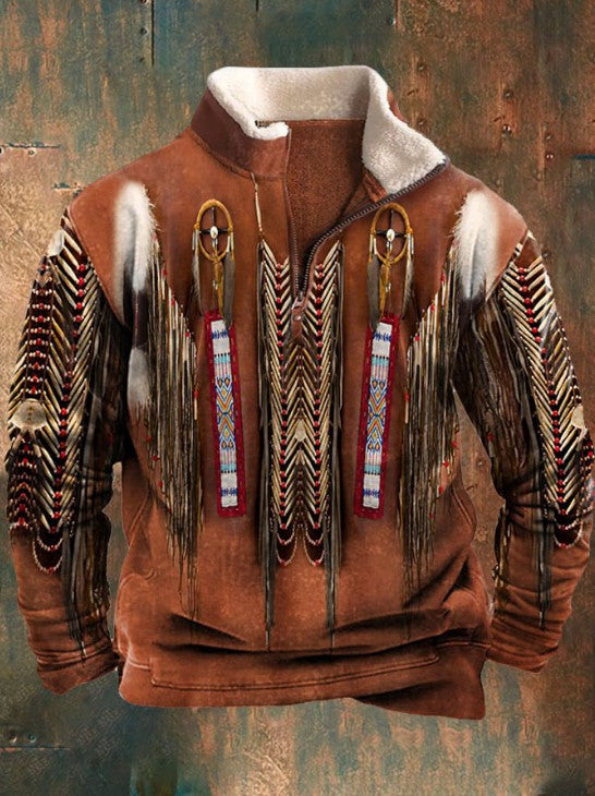 2025 Sudadera con capucha de manga larga 3D para hombre Otoño Invierno Cálido resistente al frío-E